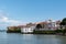 View of waterfront and buildings in Casco Antiguo in Panama City