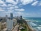 View of the waterfront coastline with hotels in Netanya in Israel