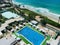 View of the waterfront coastline with hotels in Netanya in Israel