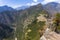 View from Waynapicchu to Machu Picchu and bus road, Peruvian H