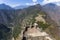 View from Waynapicchu to Machu Picchu and bus road, Peruvian H