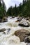 View of Weller Bridge over the Oetztaler Ache River Tyrol Austria