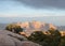 View of West Temple mountain in Zion National Park seen from Gooseberry mesa