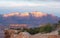 A view of West Temple mountain of Zion National Park seen from Gooseberry Mesa at sunset.