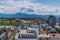 A view westward over buildings in central Ljubljana