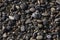 view on wet pebblestones on beach