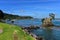 View of Whakatane River and town at Bay of Plenty in New Zealand