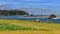 View of Whakatane River and town at Bay of Plenty in New Zealand