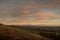 View of Wharfe Valley from Ilkley Moor at Sunrise.