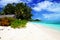 View of white sandy beach Anse Union