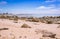 View of a white sandy beach lined with rocks, Cape Town