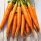 view Wholesome image vibrant carrots gathered in a bunch on wood