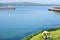 View on the Wicklow harbour and lighthouse