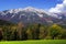 View of Wilder Kaiser Mountains in a sunny autumn day.