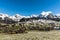 View of Wildhaus and the snowy Alpstein mountains with Saentis,Toggenburg, Switzerland