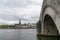 View of the Wilhelminabrug bridge over the river Maas in Maastricht