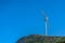 View of a wind turbine on top of mountains, in Portugal