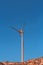 View of a wind turbine on top of mountains, in Portugal