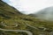 View of winding road going to Pastoruri glacier