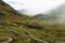 View of winding road going to Pastoruri glacier