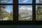 View through the window of the mountain hut to the top - Kominiarski Wierch.