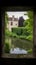 View from the window of an old castle and a small river.