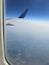 View from a window of the plane during