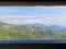 view from window at a wonderful landscape .pool and Mountain Background. Atâ€‹ Khao Kho, Phetchabun Provinceâ€‹ Thailand.