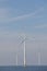 View of windturbines in the Dutch Noordoostpolder, Flevoland