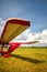 View of a wing of the ultralight plane