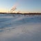 View of a winter industrial landscape