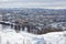 View of winter Murmansk in cloudy weather