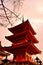View of the wonderful pagoda Koyasu in the Kiyomizu complex