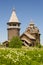 View of the wooden church of Dmitry Solunsky. Shcheleiki