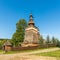 View at the Wooden church of Saint Kosma and Damian in Skwirtne village - Poland