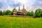 View at the Wooden Church of St.Paraskeva from village Nova Polianka in Svidnik - Slovakia