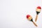 View of wooden colorful maracas on