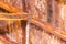 View of the wooden crossbar in San Pedro de Atacama, Chile. Close-up