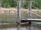 View of the wooden crossing over the river