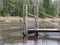 View of the wooden crossing over the river