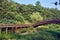 View of wooden paths leading into the forest in Uirimji Reservoir at Jechun, South Korea