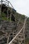 view of the wooden stairs to Lapindo mud in 2013, East Java, Indonesia