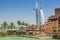 View of the world first seven stars luxury hotel Burj Al Arab Tower