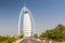 View of the world first seven stars luxury hotel Burj Al Arab Tower