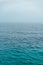 view on yacht boat in rainy overcast sea