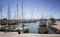 View of yachts parked at Palma de Mallorca