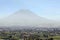 view from yanaguara to the misti volcano without snow in arequipa peru