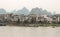 View of Yangshuo green hills and Lijiang river