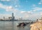 View of the Yangtze River and the Wuhan skyline in the background