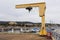View of the yellow crane on the Municipal Wharf, Monterey, USA